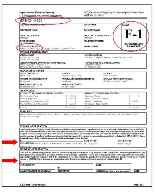 SEVIS is used to issue the Form I-20